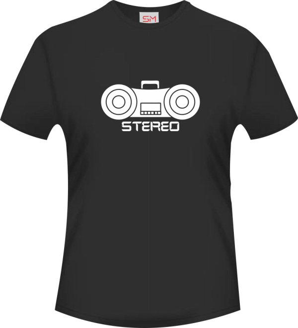 Black Round Neck - Sterio Cassette Player Tee Black-Round-Neck-Sterio-Cassette-Player-Tee