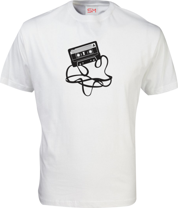 White-Round-Neck-Audio-Cassette-Tee