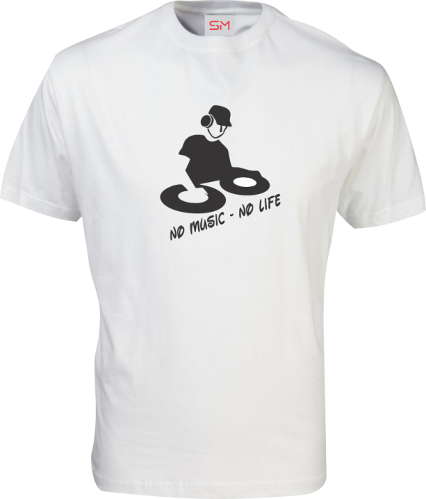 White-Round-Neck-No-Music-No-Life-Tee