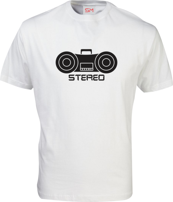 White Round Neck - Sterio Cassette Player Tee White-Round-Neck-Sterio-Cassette-Player-Tee