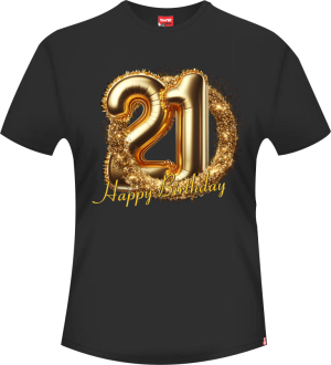 Black Round Neck - 21 Birthday Colour 21 Milestone