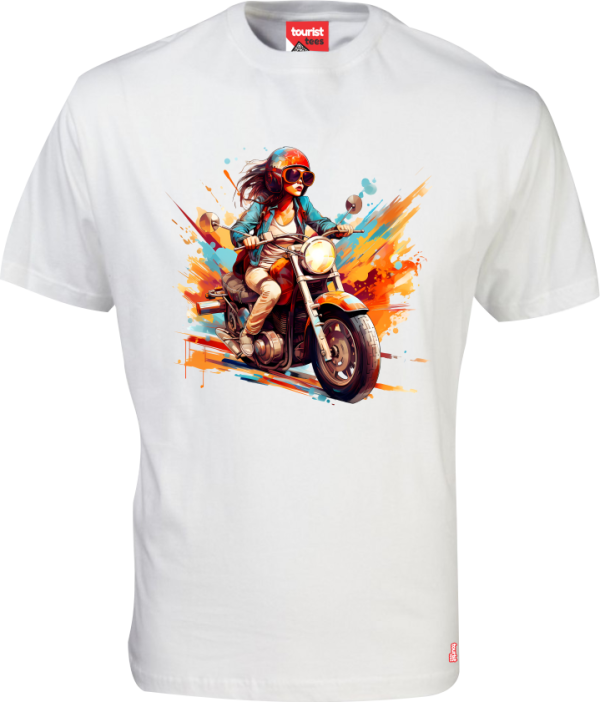 White Round Neck - Scooter Gal Colour Scooter Gal